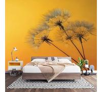 Papel Pintado Panorámico Fotomurales PatróN de Diente de LeóN 300x210 cm, Murales de Pared Decoración Póster in Tejido No Tejido Amarillo Personalizado 3D Para Salón Dormitorio Oficina