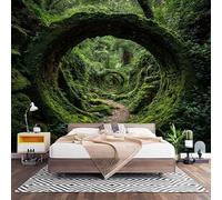 Papel Pintado Panorámico Fotomurales Secretos Naturales 200x140 cm, Murales de Pared Decoración Póster in Tejido No Tejido Verde Personalizado 3D Para Salón Dormitorio Oficina