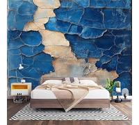 Papel Pintado Panorámico Fotomurales Shabby Chic 200x140 cm, Murales de Pared Decoración Póster in Tejido No Tejido Azul Personalizado 3D Para Salón Dormitorio Oficina