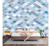 Papel Pintado Panorámico Fotomurales Textura GeoméTrica Similar A Una Nube 300x210 cm, Murales de Pared Decoración Póster in TNT De Color Claro Personalizado 3D Para Salón Dormitorio Oficina