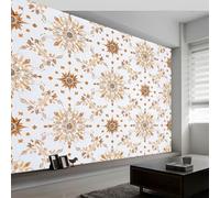 Papel Pintado Panorámico Geométrico Rombo Estrellas 250An x 175Al cm, Mural de Pared para Salón Dormitorio Colonial - Papel Pintado Fotomural Moderno XXL Decoración de Pared para Pasillo Oficina