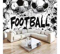 Papel Pintado Panorámico Grafiti Callejero De Seda Papel Pintado Decoración De Pared Negro Fútbol Tintadormitorio Sala Tv Fondo Decorativos Murales Xxl Grande