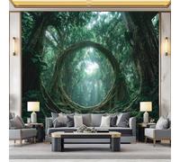 Papel pintado Panorámico Jungle Raíces Árboles Circulares 250 x 175 cm Fresco de pared, Fotografía Fantástica no tejida de pared moderna - Para Salón Dormitorio Restaurante Papel pintado no tejido