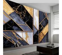 Papel pintado panorámico lujo elegante 500An x 280Al cm, tapiz mural decoración salón - Papel pintado diseño moderno geométrico mármol rayas para habitación infantil decoración mural