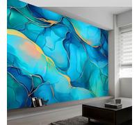 Papel pintado panorámico lujo mármol texturas, papel pintado no tejido arte abstracto para dormitorio salón comedor - Decoración mural moderna fondo fotográfico artístico 250An x 175Al cm