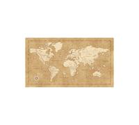 papel pintado panorámico mapa del mundo vintage beige - 500 x 280 cm - 612128