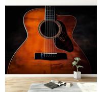 Papel pintado panorámico moderno arte moderno para salón dormitorio comedor - Mural decorativo artístico música instrumentos guitarra papel pintado no tejido fotográfico 400An x 280Al cm
