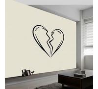 Papel Pintado Panorámico Moderno E tico para Salón Dormitorio Comedor - Mural Decorativo Artístico Geométrico Agrietado Corazón Rayas Papel Pintado No Tejido Fotográfico 500An x 280Al cm