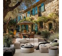 Papel pintado panorámico moderno fotografía pastoral 500An x 280Al cm para salón dormitorio comedor - Mural decorativo artístico francia campo patio papel pintado no tejido fotográfico