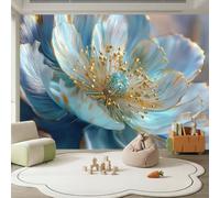 Papel pintado panorámico moderno minimalista Plantas Flores 3D Diseño mural Tapiz de fotos para sala de estar, dormitorio infantil, decoración de pared no tejida, 200 x 140 cm