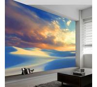 Papel pintado panorámico moderno paisajes naturales para salón dormitorio comedor - Mural decorativo artístico duna desierto cielo nubes papel pintado no tejido fotográfico 350An x 256Al cm