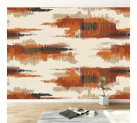 Papel pintado panorámico moderno shabby chic para salón dormitorio comedor - Mural decorativo artístico abstracto tonos tierra rayas papel pintado no tejido fotográfico 400An x 280Al cm