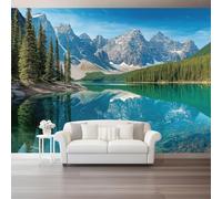 Papel Pintado Panorámico - Naturaleza Paisaje Montañas Mural Fotográfico Artístico 150 x 105 cm, Azul Papel Pintado No Tejido Decoración De Pared Sala Oficina Salón Dormitorio