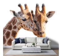 Papel pintado panorámico no tejido, 200 x 140 cm, animales salvajes realistas, jirafa para niños, papel pintado, para sala de estar, dormitorio, dormitorio infantil, decoración de pared