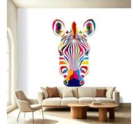 Papel pintado panorámico no tejido animal cebra 3D papel pintado Pascua diversión decoración de pared para sala de estar, habitación infantil, 250 x 175 cm, tapiz fotográfico gigante