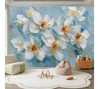 Papel pintado Panorámico no tejido Pastoral flores 200 x 140 cm - Papel pintado fotográfico no tejido - para salón y dormitorio niño Mädchen Nursery - Orquídeas plantas Pintura al óleo