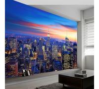 Papel pintado panorámico nueva york horizonte arquitectura, foto mural moderna 450An x 280Al cm - Papel pintado decoración hogar paisaje urbano para salón habitación habitación infantil oficina