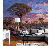 Papel Pintado Panorámico Paisajes Naturales 300 X 210 Cm Fotomurales No Tejido Con Magníficos Paisajes Salvajes Africanos, Murales Decoración Póster Pared Personalizado 3D Para Salón Dormitorio