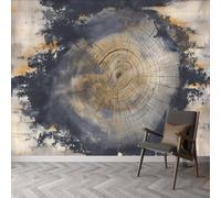 Papel pintado panorámico Plantas Cepas de árboles Rayas, papel pintado Shabby Chic extraíble - mural fácil de colocar - Decoración de pared para sala de estar, dormitorio infantil, 200 x 140 cm (largo