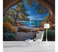 Papel Pintado Panorámico Playa De Rock Arches Cathedral Bay 400x280cm De Seda, Fotomurales Pared Decorativos Magnífico Paisaje Costero, Murales De Paredes Salón Dormitorio Habitació