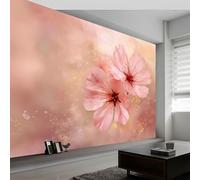 Papel pintado panorámico shabby chic 300An x 210Al cm, tapiz mural decoración salón - Papel pintado diseño moderno vintage ensueño flores para habitación infantil decoración mural