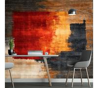 Papel pintado panorámico shabby chic 400An x 280Al cm, tapiz mural decoración salón - Papel pintado diseño moderno abstracto madera rayas para habitación infantil decoración mural