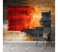 Papel pintado panorámico Shabby Chic de 200 x 140 cm (ancho x alto), papel pintado abstracto de rayas de madera para pared decorativa en dormitorio, sala de estar, pasillo, mural de pared impermeable