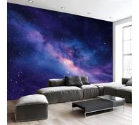 Papel Pintado Panorámico Tema Ciencia Ficción 300 X 210 Cm Fotomurales No Tejido Con Universo Fantasía Y Cielo Estrellado, Murales Decoración Póster Pared Personalizado 3D Para Salón Dormitorio