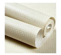 Papel pintado Papel pintado de tela no tejida con entramado for sala estar, dormitorio, fondo clásico zen(Beige,0. 53x9.5m)