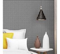 Papel Pintado Papel Pintado Pata de Gallo Blanco y Negro Pintado no autoadhesiva Fondo de Pantalla Adecuado for la mayoría Habitaciones 10M * 0.53M Fine Decor Wallcoverings