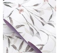 Papel pintado Papel tapiz autoadhesivo de vinilo con diseño hojas florales, despegable y pegable, papel contacto extraíble e impermeable for renovación muebles(6mx45cm)