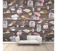 Papel pintado para hornear con textura de madera, papel pintado para niñas, papel pintado para cocina, murales para paredes, papel pintado rústico para sala de estar, papel de pared para dormitorio