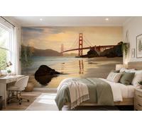 Papel Pintado Para Sala Komar Mural Puente Golden Gate Naranja 144x97"