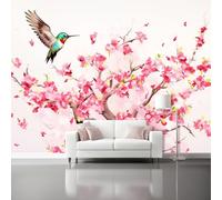 Papel Pintado Pared 150 x 105 cm - Chino Cerezo En Flor Pájaros Papel pintado Rosa Mural de Arte Decoración para Comedores Salones Habitaciones Sala Cuarto Oficina Salón