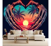 papel pintado pared 150x105cm Atardecer Junto Al Mar papel pintado Muerte Eterna Fotomurales Modernos Mural de Moda Póster Gigante Arte de Pared Efecto 3D Fácil de Aplicar Sin Burbujas