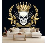 papel pintado pared 150x105cm Cráneo Gótico papel pintado Serie Poder Y Nobleza Fotomurales Modernos Mural de Moda Póster Gigante Arte de Pared Efecto 3D Fácil de Aplicar Sin Burbujas