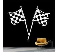 Papel Pintado Pared 200 x 140 cm - Bandera Sencilla A Cuadros Papel pintado Negro Mural de Arte Decoración para Comedores Salones Habitaciones Sala Cuarto Oficina Salón