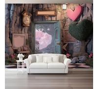 Papel Pintado Pared 200 x 140 cm - Retro Mundo De Fantasía Papel pintado Marrón Mural de Arte Decoración para Comedores Salones Habitaciones Sala Cuarto Oficina Salón