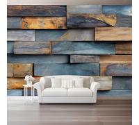 Papel Pintado Pared 350 x 256 cm - Rústico Campestre Shabby Chic Tablones De Madera Papel pintado Marrón Mural de Arte Decoración para Comedores Salones Habitaciones Sala Cuarto Oficina Salón