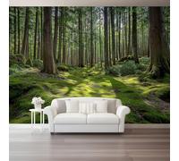 Papel Pintado Pared 3D 300 x 210 cm（WxH, Murales Bosque Plantas Musgo - Decoración de Pared para Sala de Estar Dormitorio Sofá Verde Respetuoso