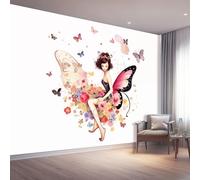 Papel Pintado Pared 3D 400 x 280 cm（WxH, Murales Art Deco Minimalism Fairy Tale Butterfly - Decoración de Pared para Sala de Estar Dormitorio Sofá White Respetuoso