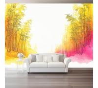 Papel Pintado Pared 3D 400 x 280 cm（WxH, Murales Pintura Tradicional Tinta Plantas Degradado - Decoración de Pared para Sala de Estar Dormitorio Sofá Blanco Respetuoso