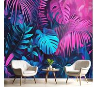 Papel Pintado Pared 3D Azul Pálido Hojas Brillantes Fotomurales Tv Fondo Dormitorio Murales Plantas De La Selva Para Sala De Estar Pósteres Motivos De Restaurante De Oficina,400X280Cm