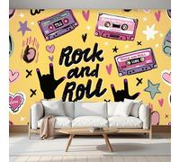 Papel Pintado Pared 3D Caricaturas Música Rock, Cinta De Casete Gestos Belleza Fotomurales 3D Tv Fondo Pared Dormitorio Sala Oficina, Murales Papel Tapiz Moderno, 200Anx140Al cm