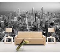 Papel Pintado Pared 3D Ciudad De La Arquitectura En Blanco Y Negro Fotomurales 3D Papel Tapiz Moderno Murales Dormitorio -ZX29337-350x250cm