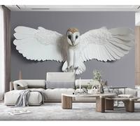 Papel Pintado Pared 3D Efecto Relieve Pájaro Búho Fotomurales 3D Papel Tapiz Moderno Murales Dormitorio -ZX33587-400x280cm