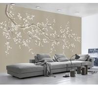 Papel Pintado Pared 3D El Zen Retro De Ciruela Es Minimalista Fotomurales 3D Papel Tapiz Moderno Murales Dormitorio -ZX01574-400x280cm