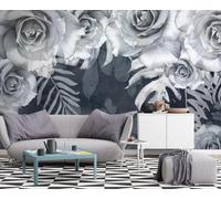 Papel Pintado Pared 3D Flores Y Plantas Simplemente Retro Fotomurales 3D Papel Tapiz Moderno Murales Dormitorio -ZX28921-300x210cm