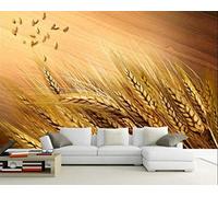 papel pintado pared 3d fotomurales Fleece Tela no tejida papel de pared moderno de decorativos murales pared 430x300cm Tiempo de cosecha de oro del trigo para la decoración de la sala de estar