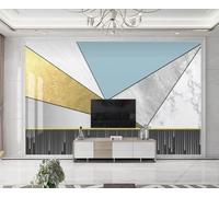Papel Pintado Pared 3D Geometría Del Mármol Dorado Fotomurales 3D Papel Tapiz Moderno Murales Dormitorio -ZX27507-250x175cm